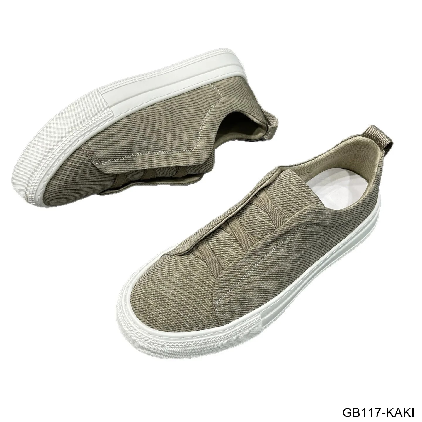 GB117 - Giày thể thao nam cổ thấp phong cách retro, chất vải mềm, đế cao su trắng, slip-on tiện lợi - ảnh 5