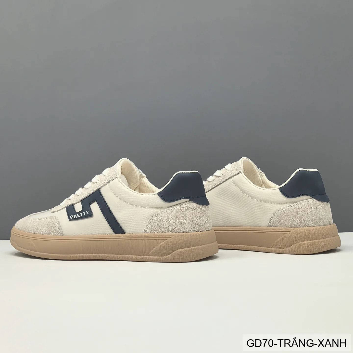 GD70 - Giày thể thao nam phối màu block, chất liệu da nubuck và vải, đế cao su êm ái, phong cách Hàn Quốc - ảnh 5