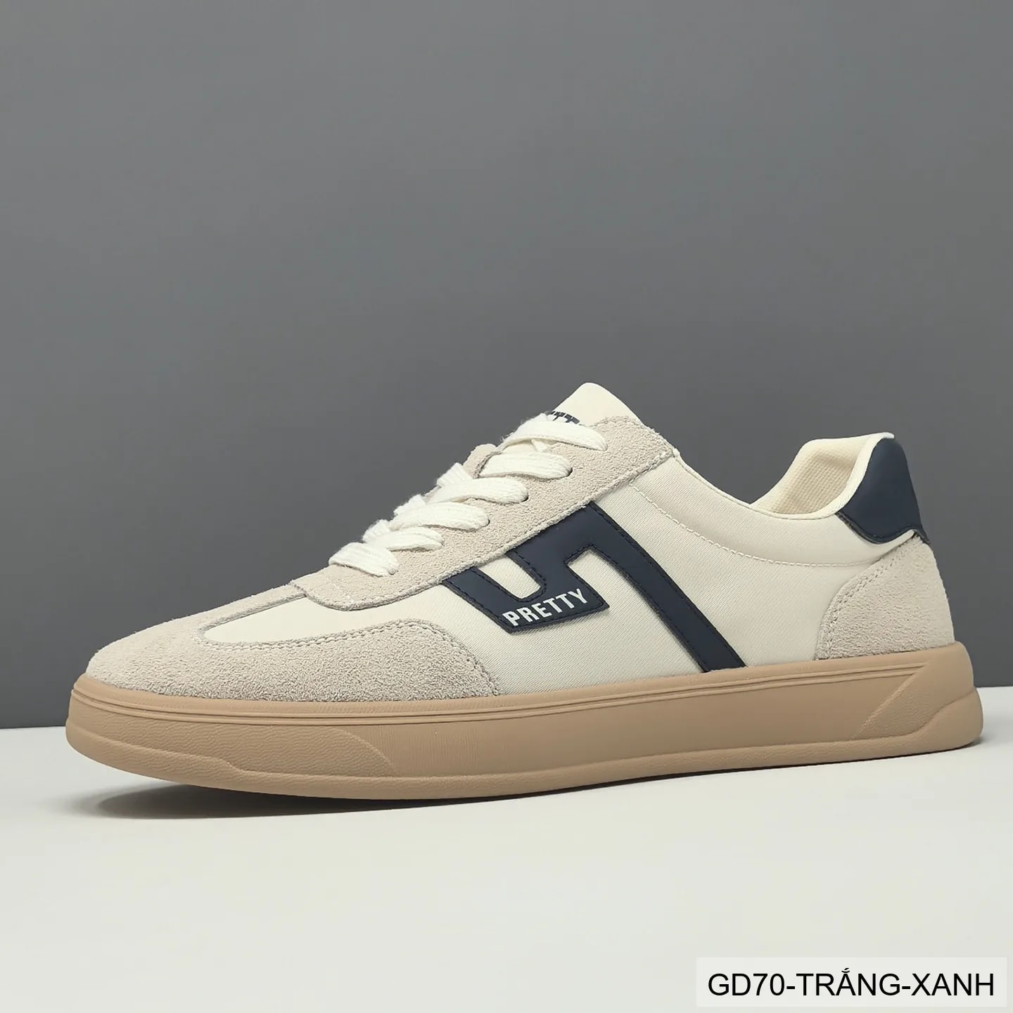 GD70 - Giày thể thao nam phối màu block, chất liệu da nubuck và vải, đế cao su êm ái, phong cách Hàn Quốc - ảnh 3