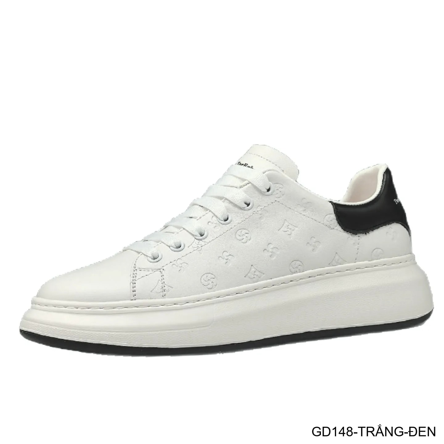 GD148 - Giày thể thao nam da trắng đế dày tăng chiều cao phong cách thời trang - ảnh 4