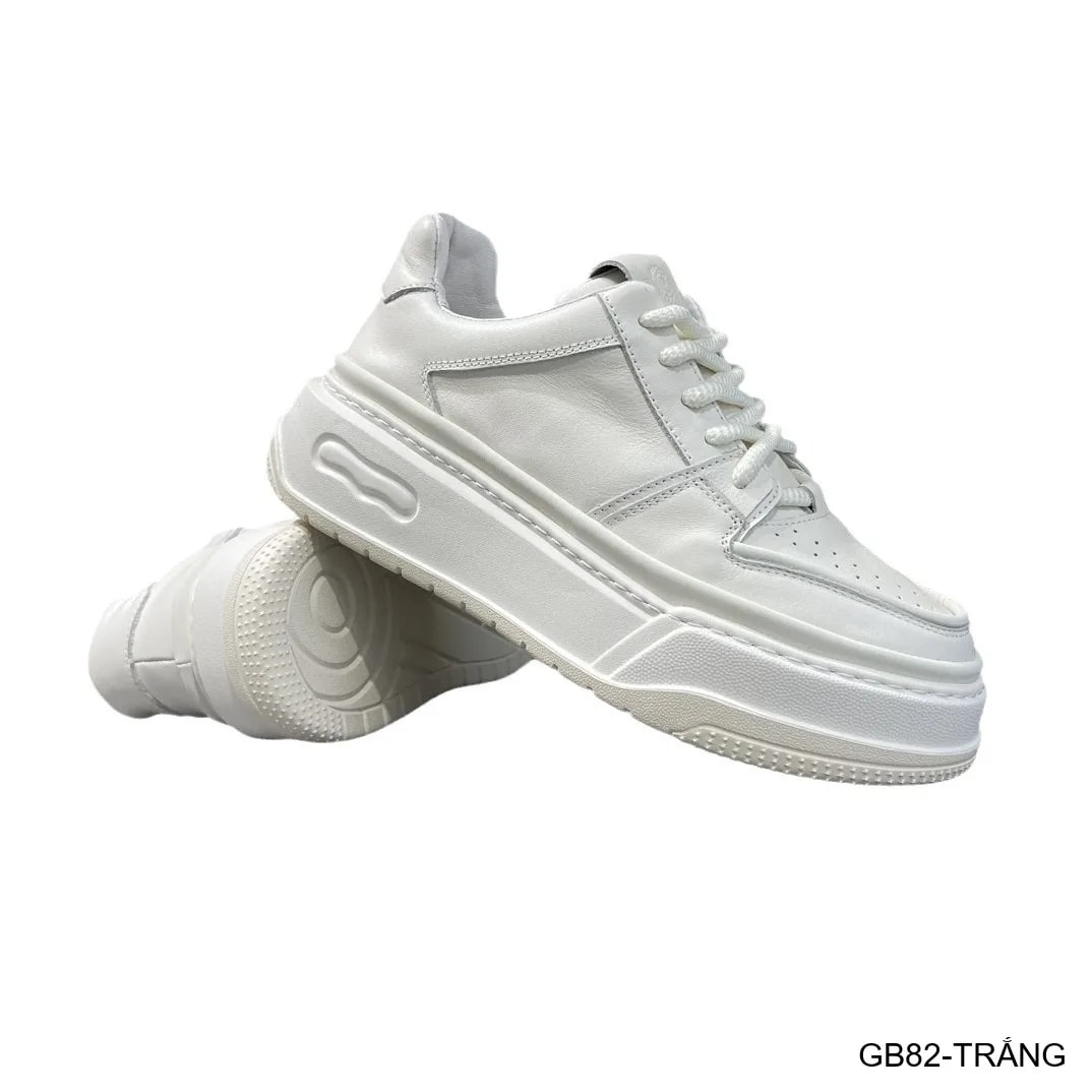 GB82 - Giày thể thao nam đế dày da bò thoáng khí, phong cách retro sang trọng, trắng đen - ảnh 4