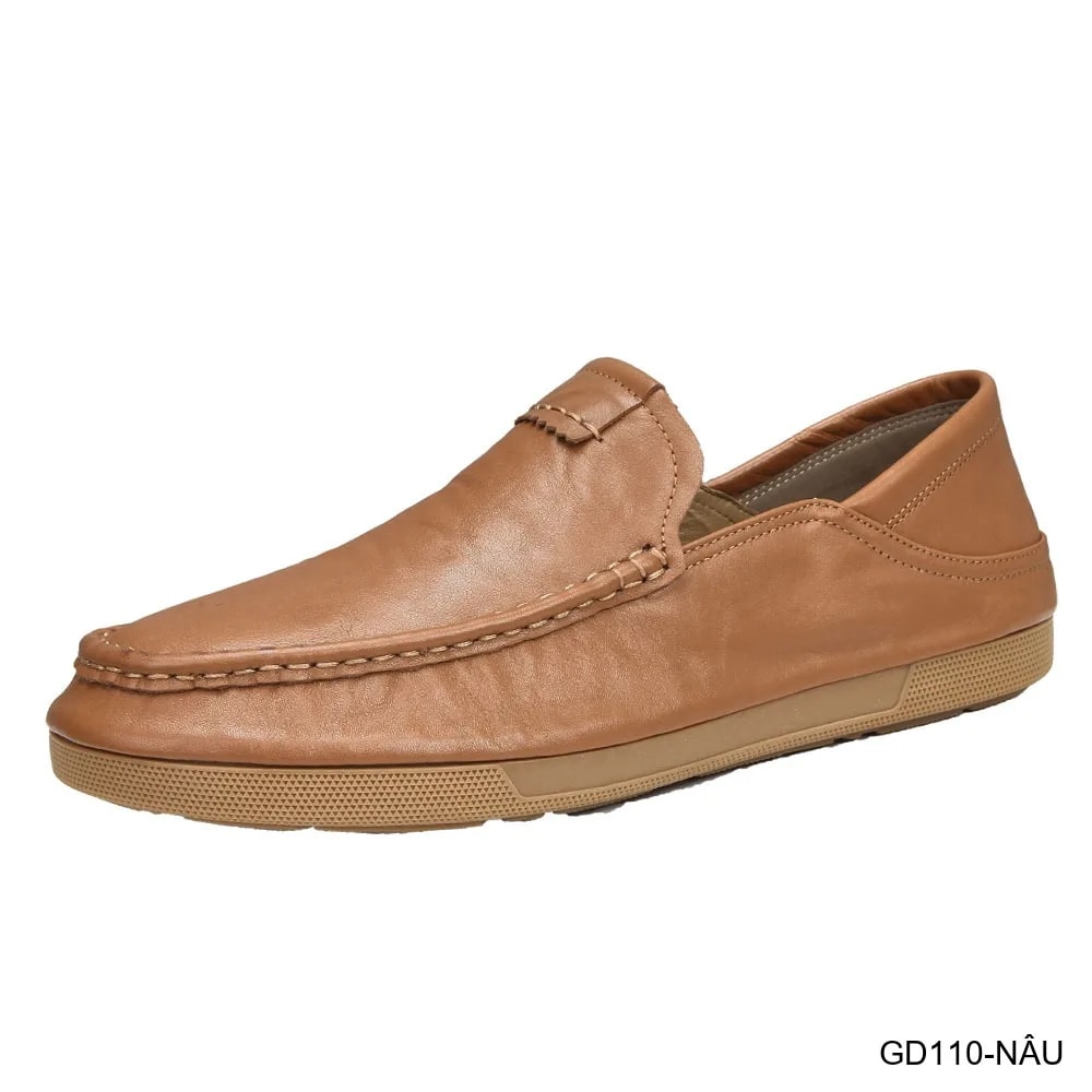 GD110 - Giày Nam Da Bò Thật Phong Cách Thời Trang, Đế Mềm êm, Màu Nâu Đen - ảnh 5