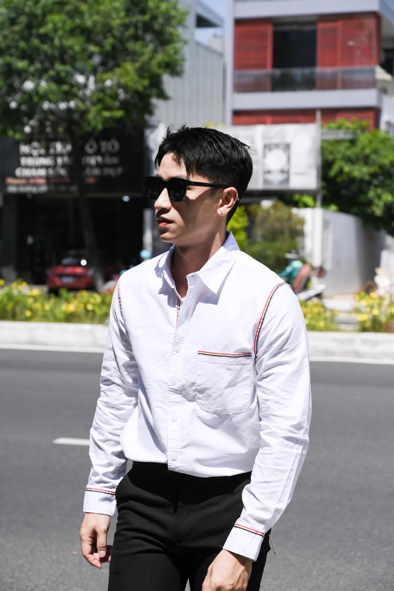 SA71 - Áo sơ mi nam dài tay phong cách Nhật, dáng rộng, cotton 100%, 3 màu Xanh Hoàng Gia, Xanh Nhạt, Trắng