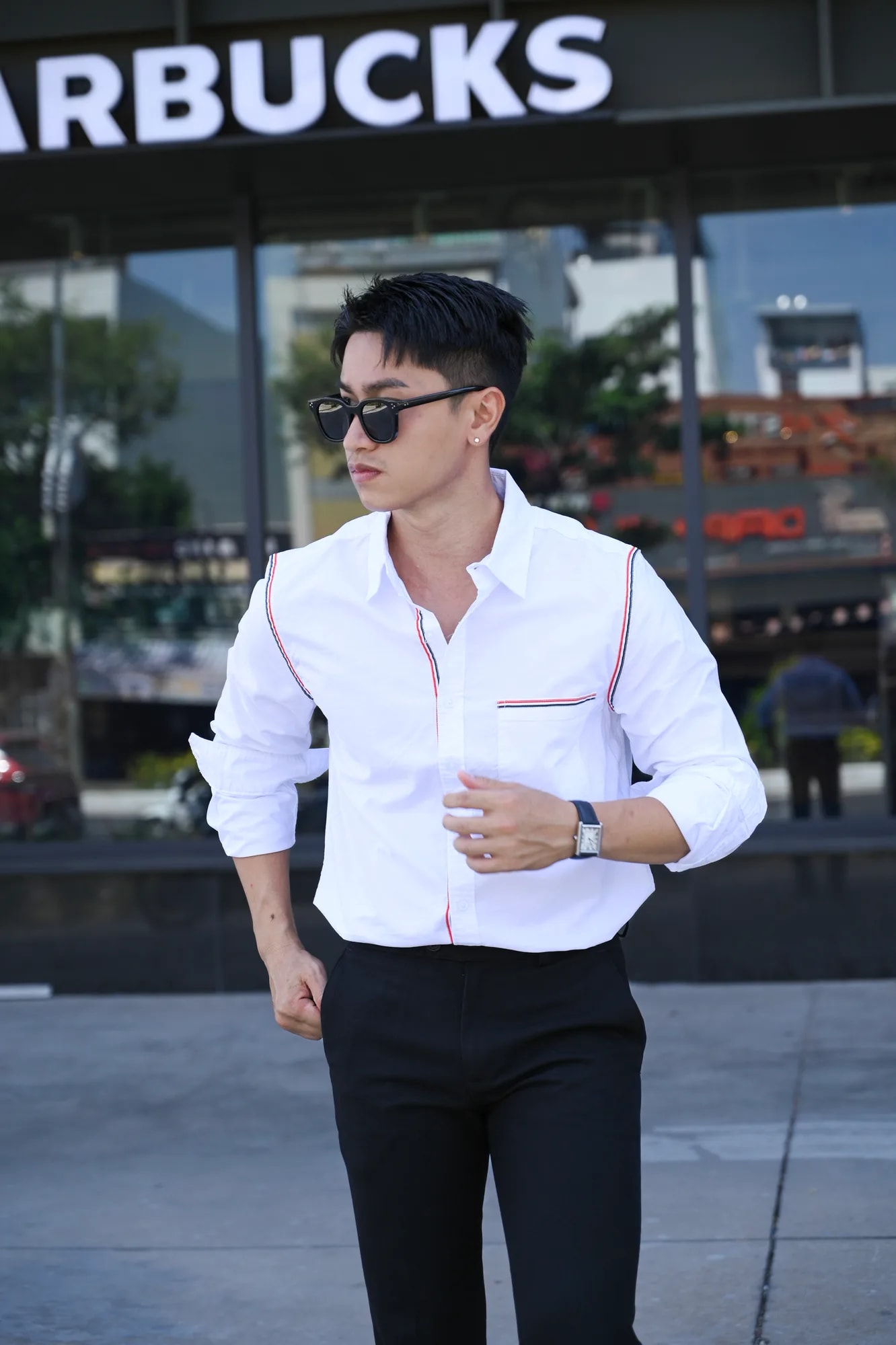 SA71 - Áo sơ mi nam dài tay phong cách Nhật, dáng rộng, cotton 100%, 3 màu Xanh Hoàng Gia, Xanh Nhạt, Trắng - ảnh 3