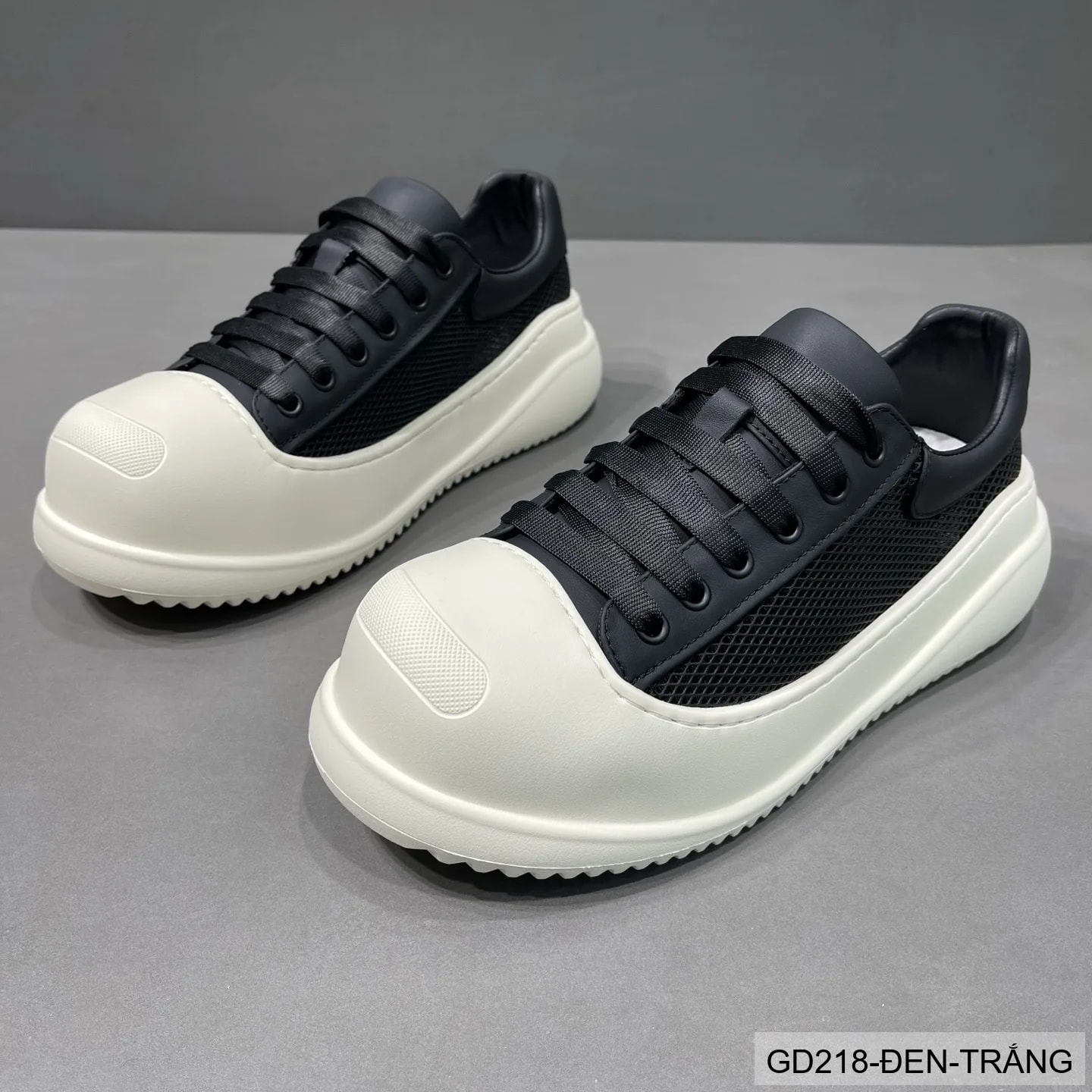 GD218 - Giày thể thao nam đế dày thoáng khí, phối màu đen trắng, phong cách retro năng động - ảnh 7