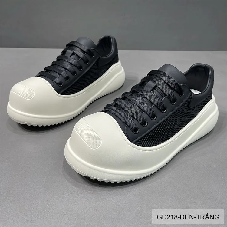 GD218 - Giày thể thao nam đế dày thoáng khí, phối màu đen trắng, phong cách retro năng động - ảnh 9