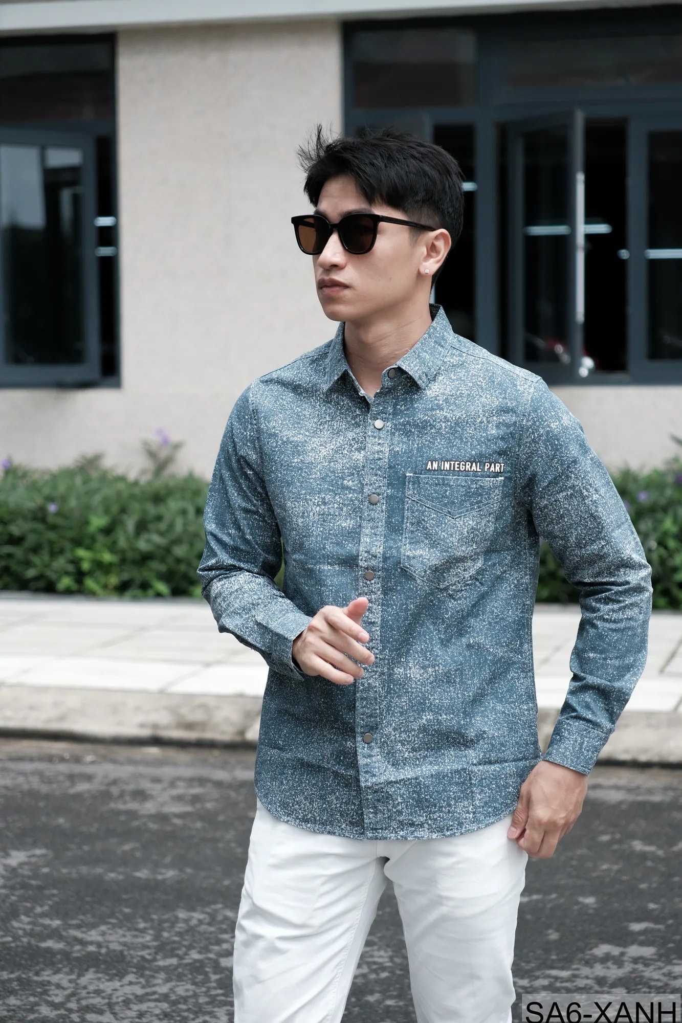 SA6 - Áo sơ mi nam tay dài họa tiết vintage phong cách streetwear, form rộng thoải mái - ảnh 5
