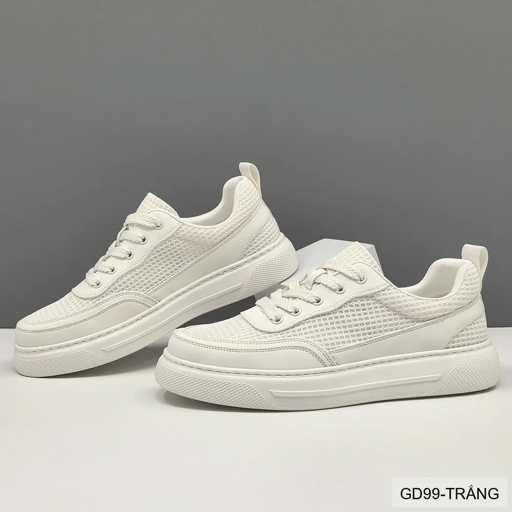 GD99 - Giày thể thao nam đế dày thoáng khí, phối đồ dễ dàng - Trắng/Đen - ảnh 3