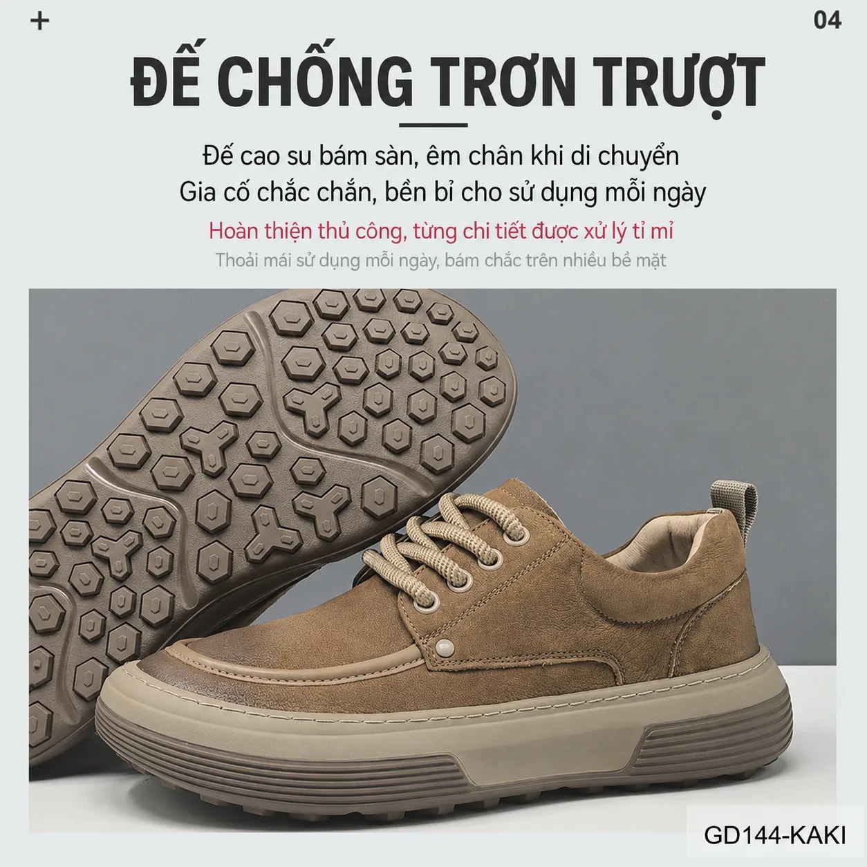 GD144 - Giày nam da thật kiểu dáng Âu, mũi nghiêng, đế dày êm ái, phối màu Kaki - Đen - ảnh 8