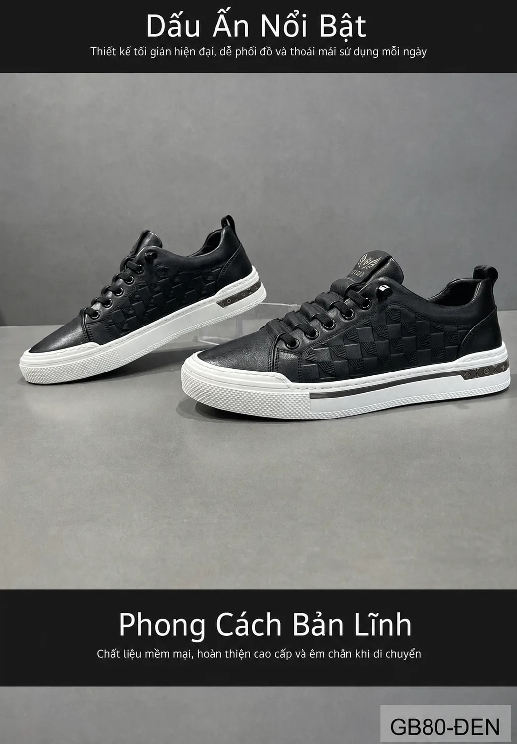 GB80 - Giày da nam trắng đế cao gót bằng phong cách thường ngày dễ phối đồ - ảnh 7