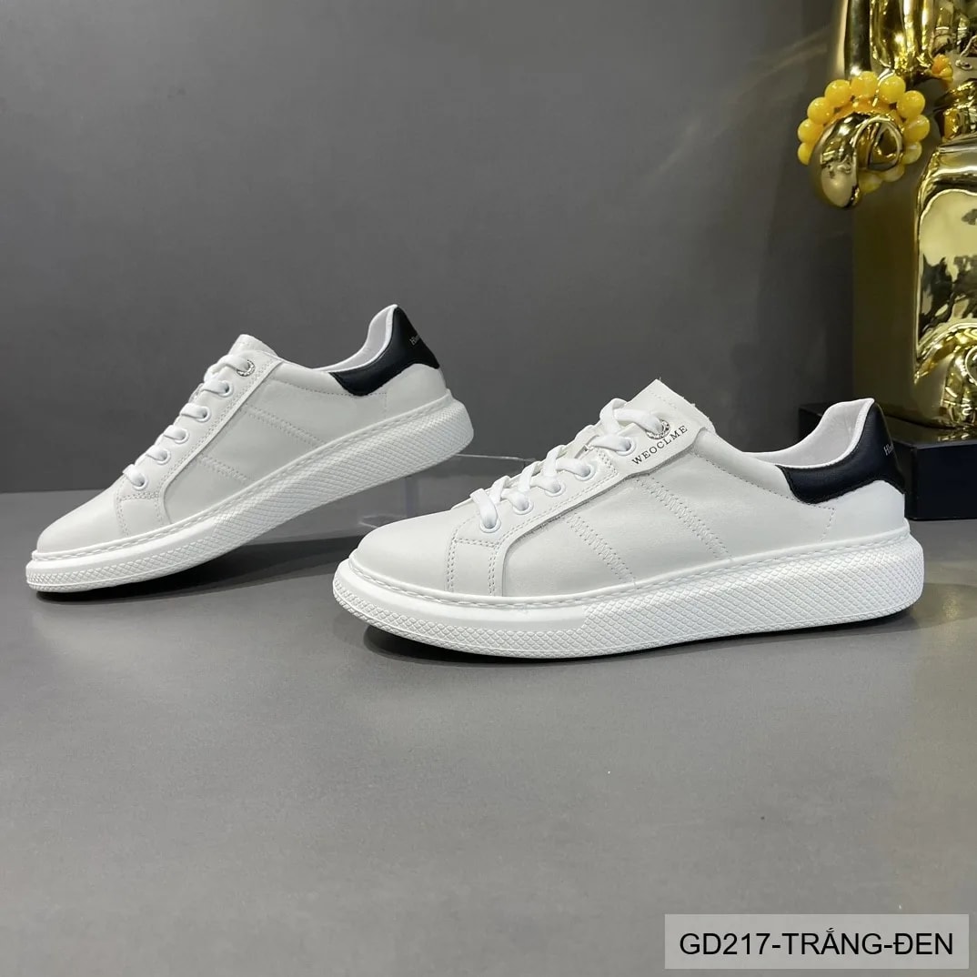 GD217 - Giày thể thao nam trắng đế dày phong cách thường ngày - ảnh 2