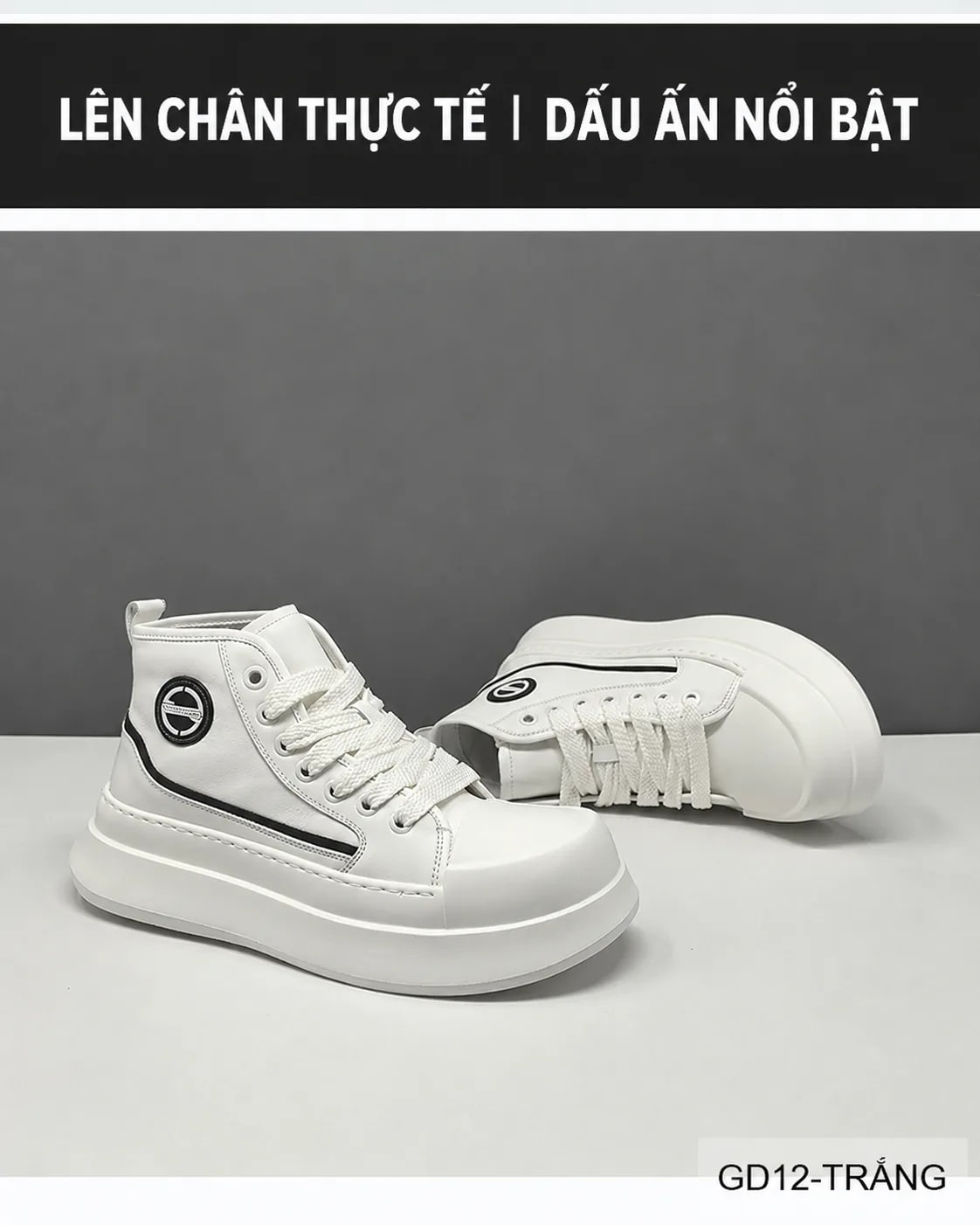 GD12 - Giày cao cổ nam đế dày da bò phong cách châu Âu thời trang - ảnh 8