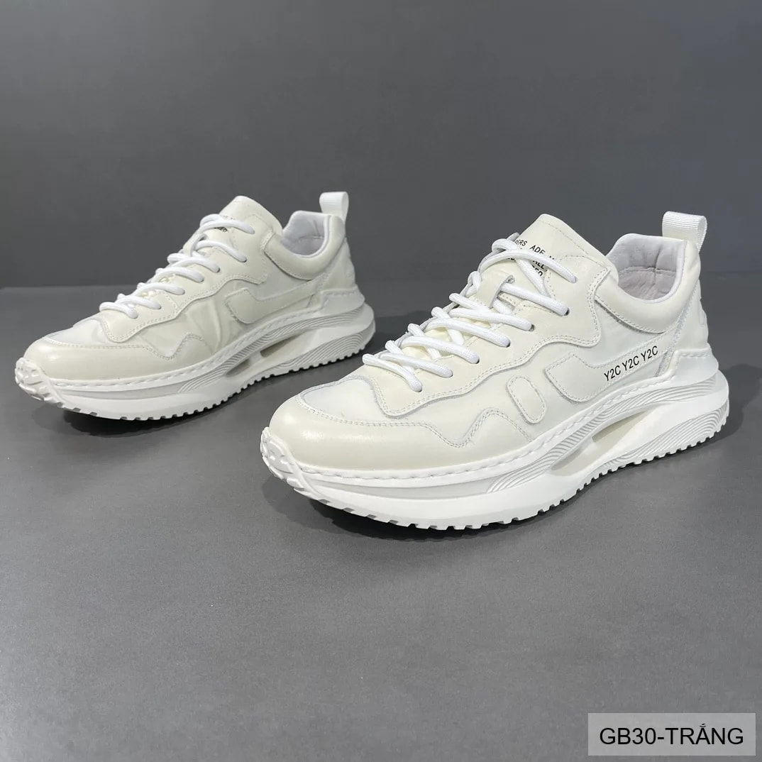 GB30 - Giày nam thể thao đế dày kiểu dad shoes, chất da bò mềm, màu trắng thời thượng - ảnh 6