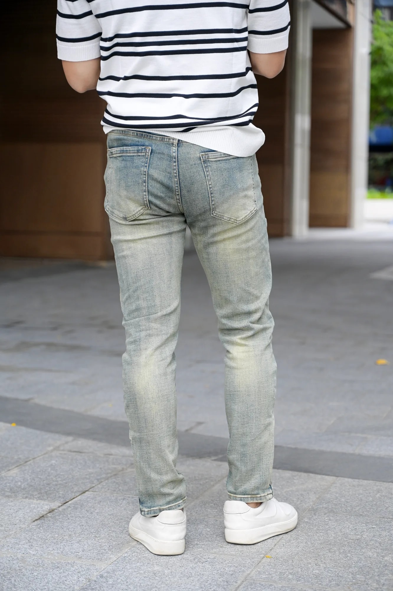 QB9 - Quần Jeans Nam Slim Fit Xanh Rừng Cổ, Chất Co Giãn, Phong Cách Thời Thượng Thu Đông - ảnh 4