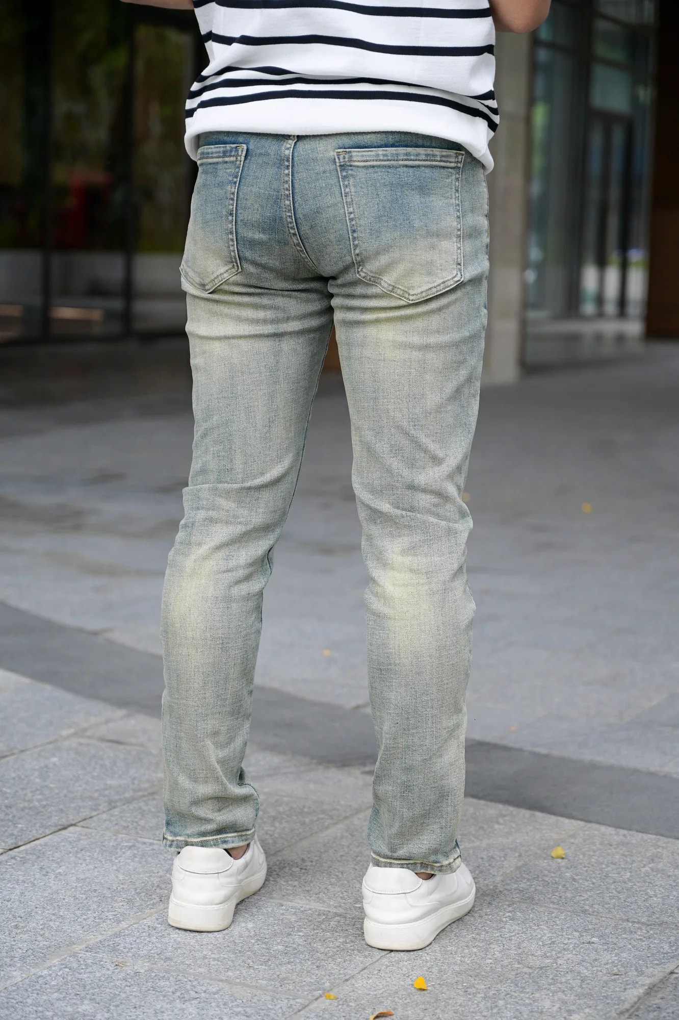 QB9 - Quần Jeans Nam Slim Fit Xanh Rừng Cổ, Chất Co Giãn, Phong Cách Thời Thượng Thu Đông - ảnh 3