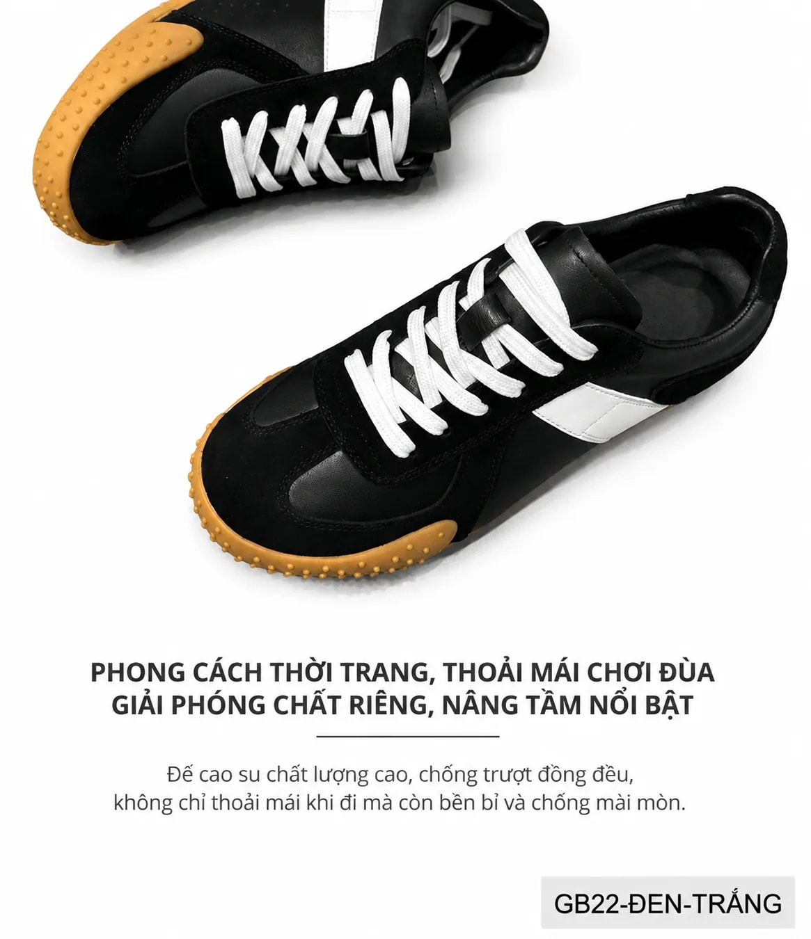 GB22 - Giày thể thao nam phối màu thời trang, da bò cao cấp, đế cao su êm ái - ảnh 6
