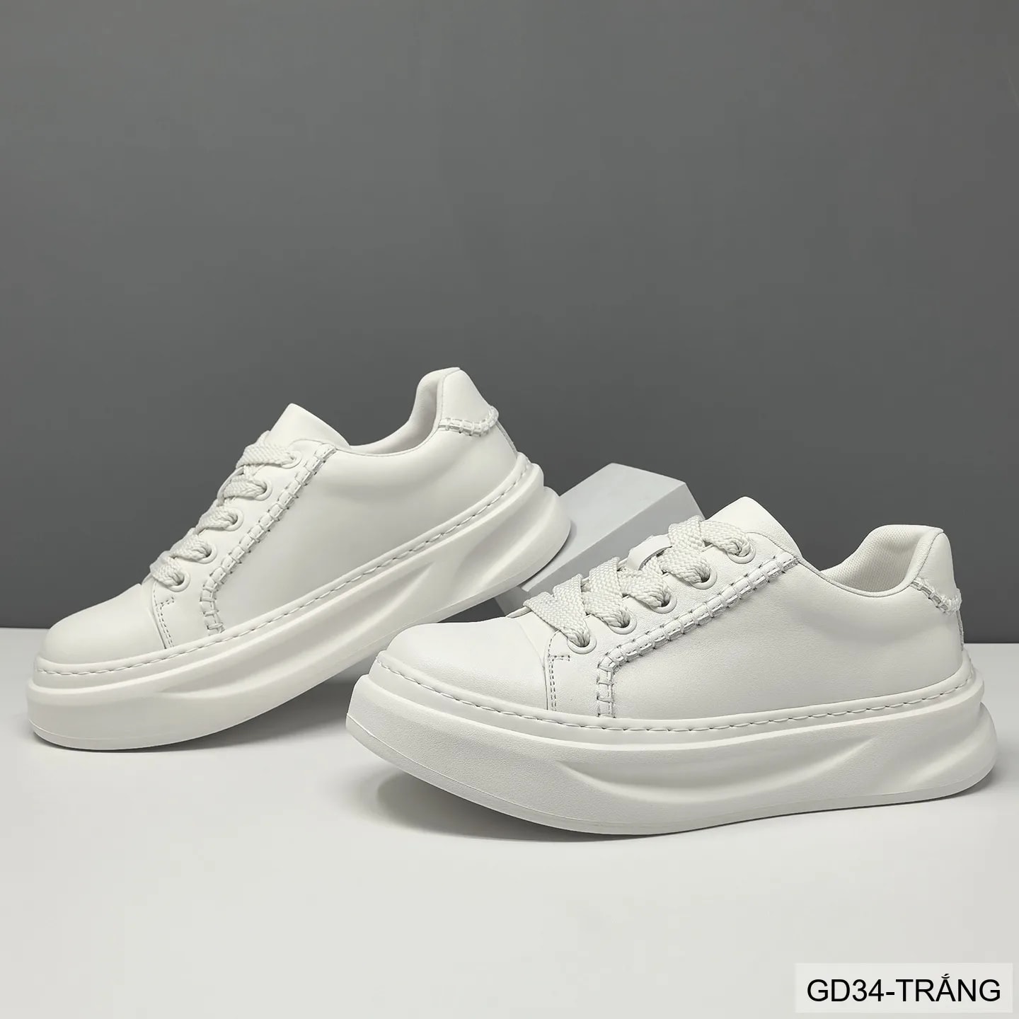 GD34 - Giày thể thao nam đế dày tăng chiều cao, da bò thoáng khí, phong cách châu Âu thời thượng - ảnh 4