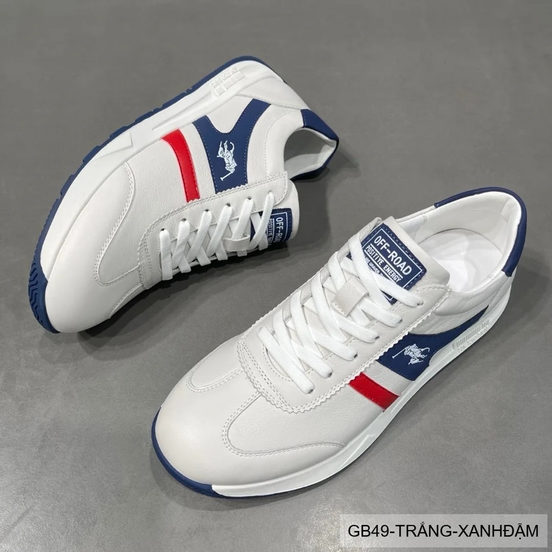 GB49 - Giày thể thao nam da thật đục lỗ thoáng khí phong cách retro cổ thấp - ảnh 8