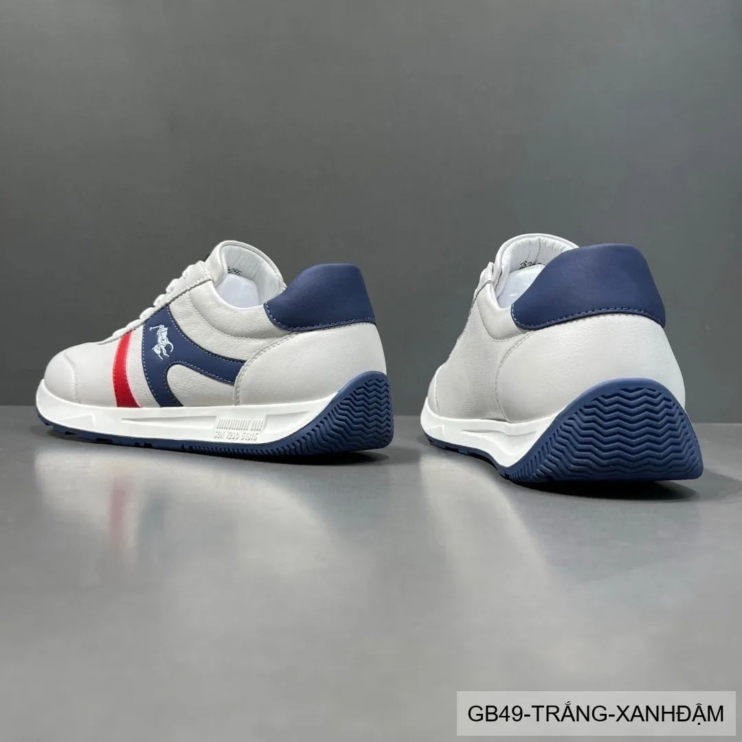 GB49 - Giày thể thao nam da thật đục lỗ thoáng khí phong cách retro cổ thấp - ảnh 10