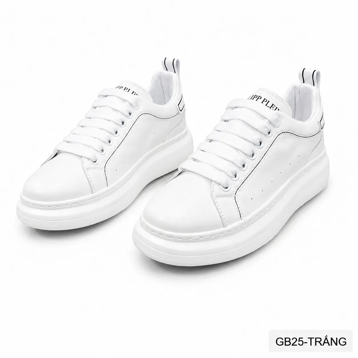 GB25 - Giày nam trắng da thật đế dày phong cách châu Âu thời thượng - ảnh 8