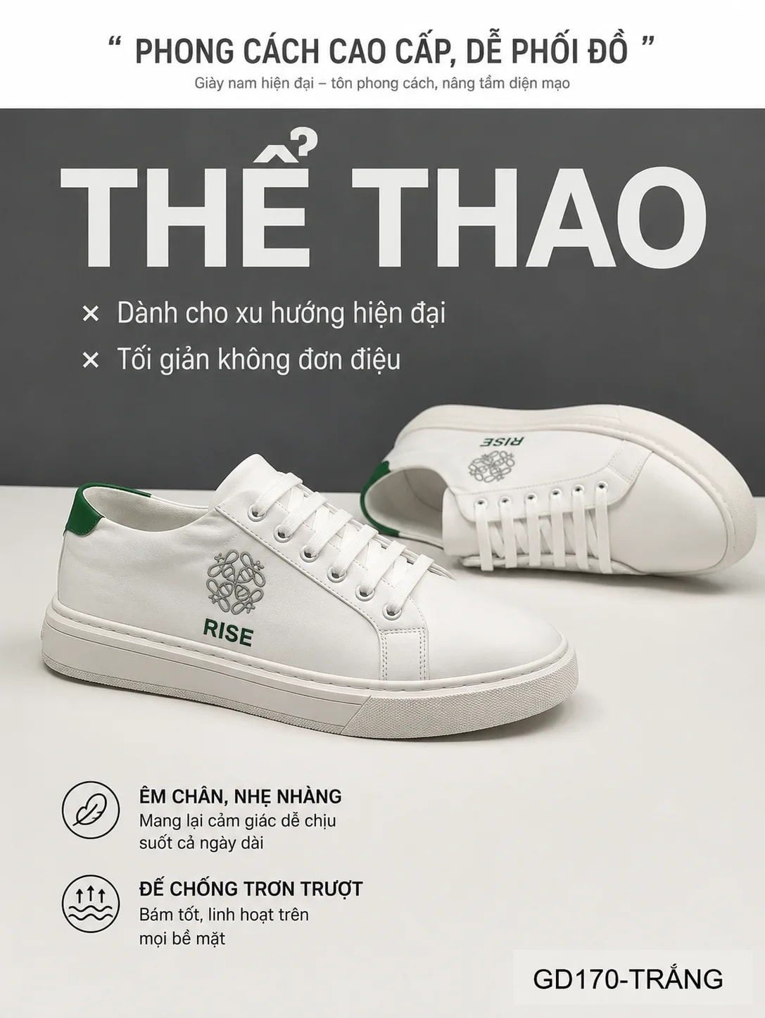 GD170 - Giày thể thao nam vải thời trang phối màu trắng đen đỏ, đế thấp êm chân - ảnh 5