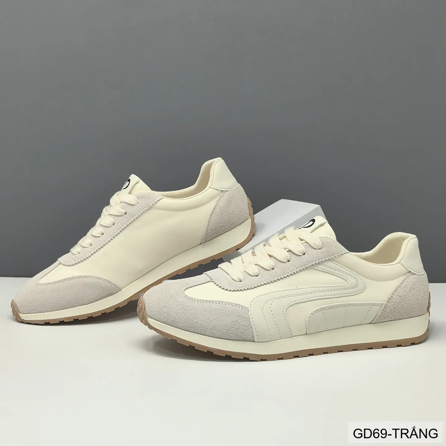 GD69 - Giày thể thao nam da thật phối màu thời thượng, đế cao su êm ái, phong cách Hàn Quốc - ảnh 4