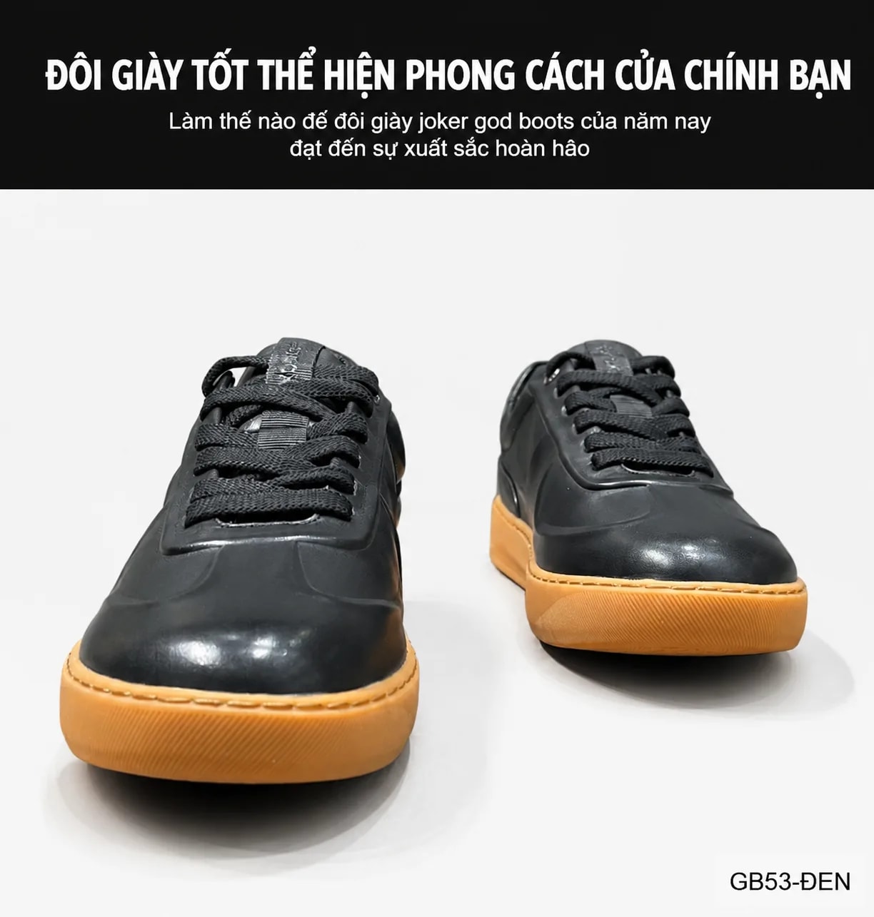 GB53 - Giày thể thao nam da bò cổ thấp kiểu retro, phối màu trắng đen xanh thời thượng - ảnh 5
