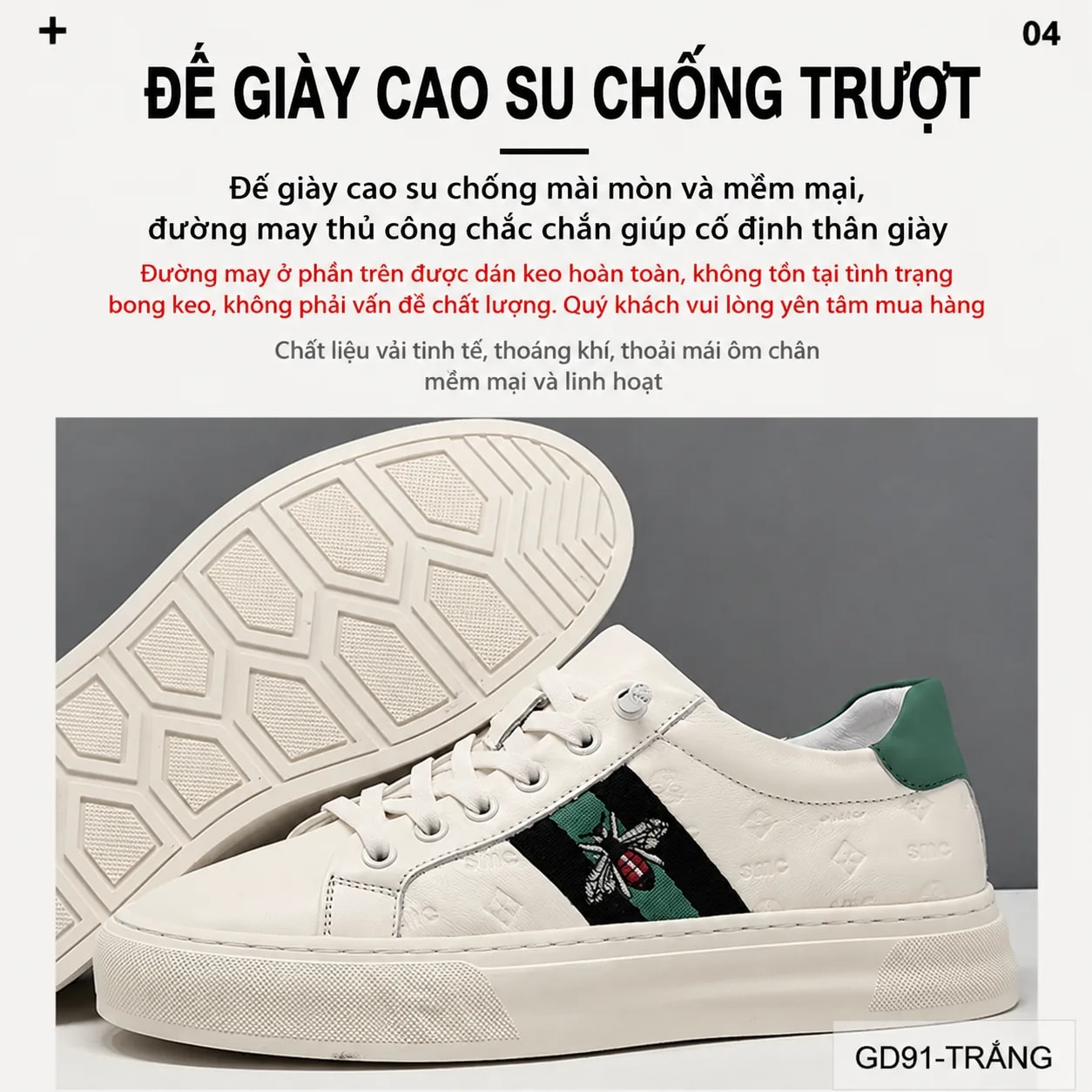 GD91 - Giày thể thao nam da bò cao cấp, phối màu nổi bật, đế cao su êm ái - ảnh 8