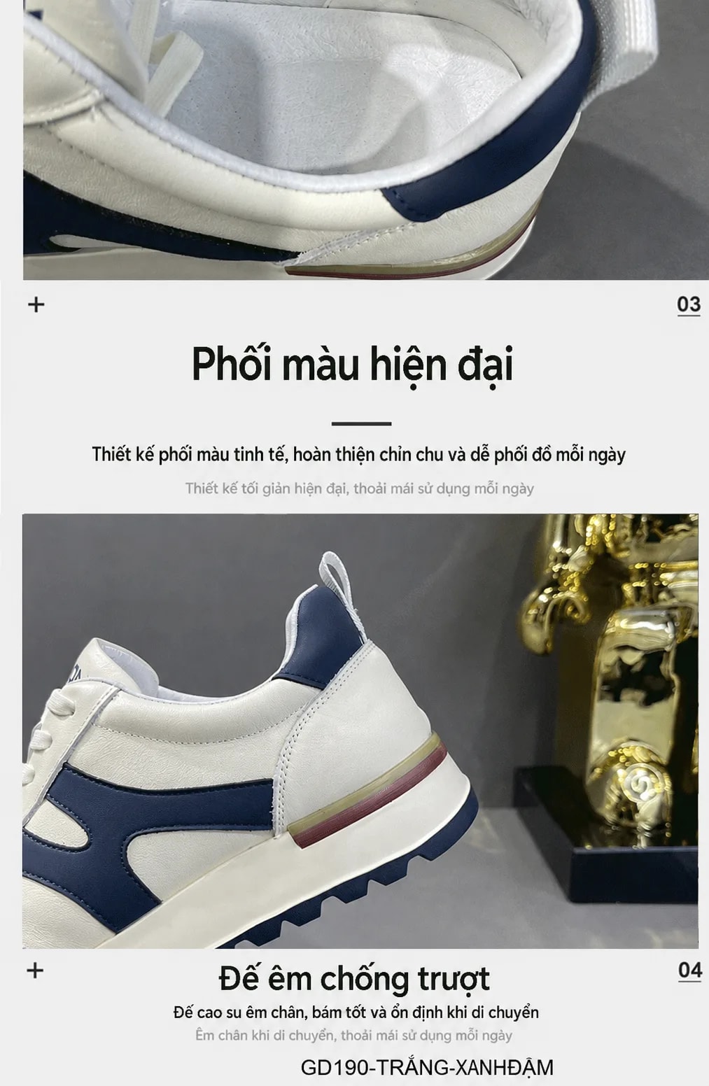 GD190 - Giày da nam Agan phối màu thời trang, đế êm, phong cách retro dễ phối đồ - ảnh 6