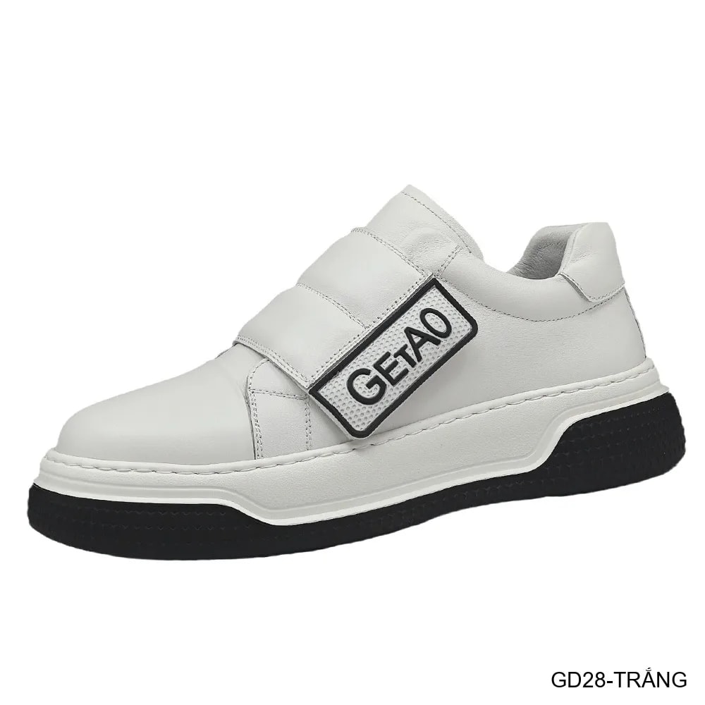 GD28 - Giày nam da bò đế dày kiểu dad shoes, phối màu trắng đen thời thượng - ảnh 5