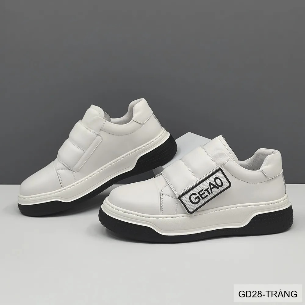 GD28 - Giày nam da bò đế dày kiểu dad shoes, phối màu trắng đen thời thượng - ảnh 3