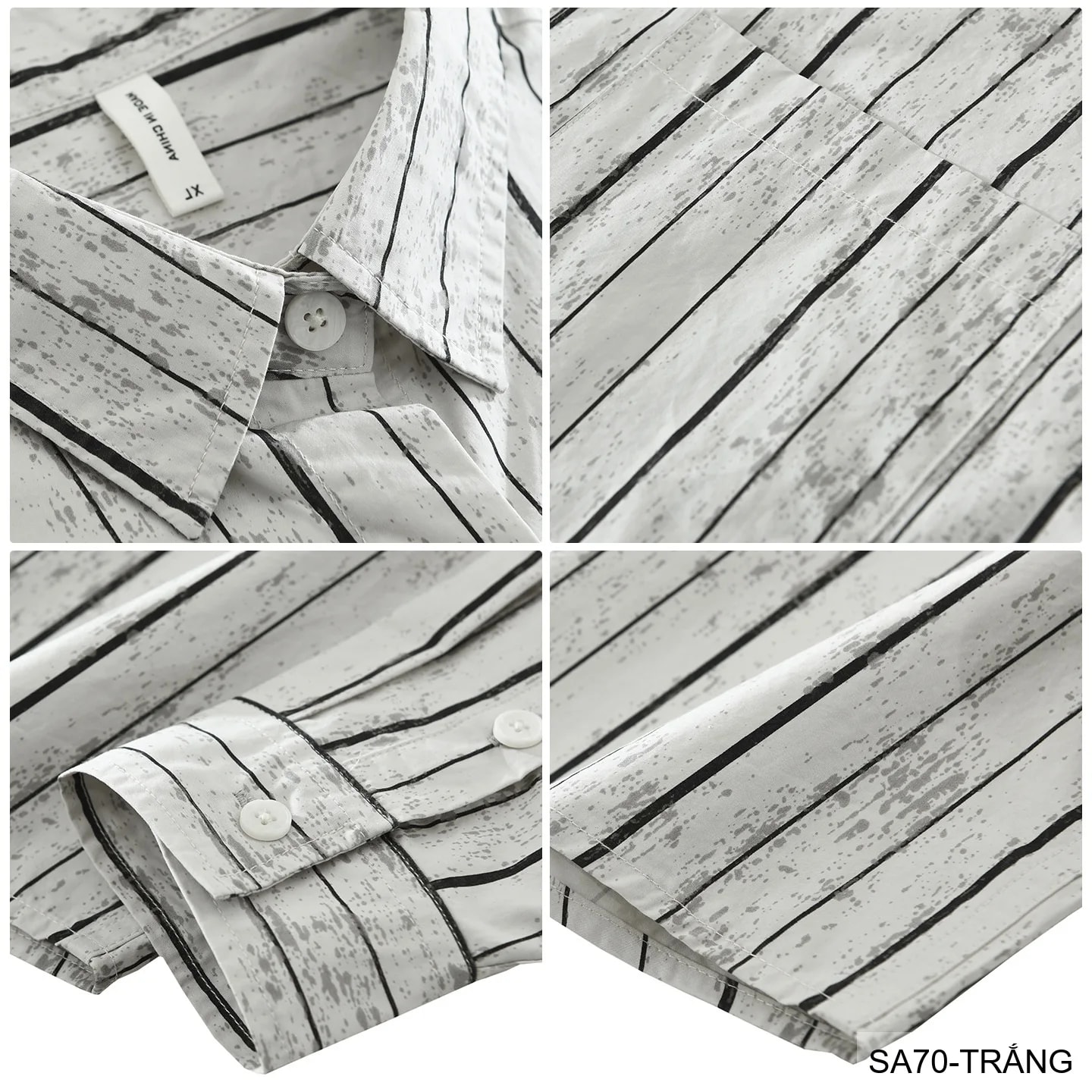 SA70 - Áo sơ mi nam kẻ sọc phong cách Nhật Bản, chất cotton mềm, dáng rộng thoải mái - ảnh 8