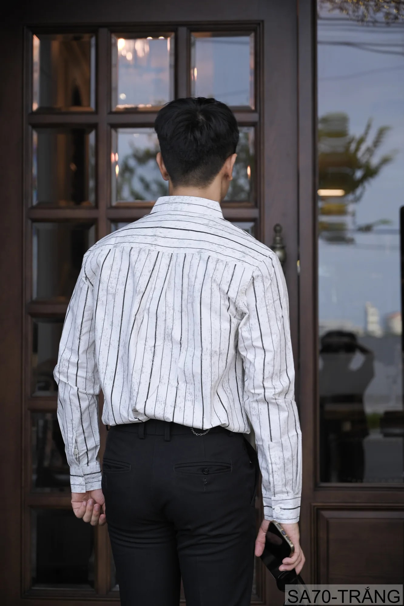 SA70 - Áo sơ mi nam kẻ sọc phong cách Nhật Bản, chất cotton mềm, dáng rộng thoải mái - ảnh 4