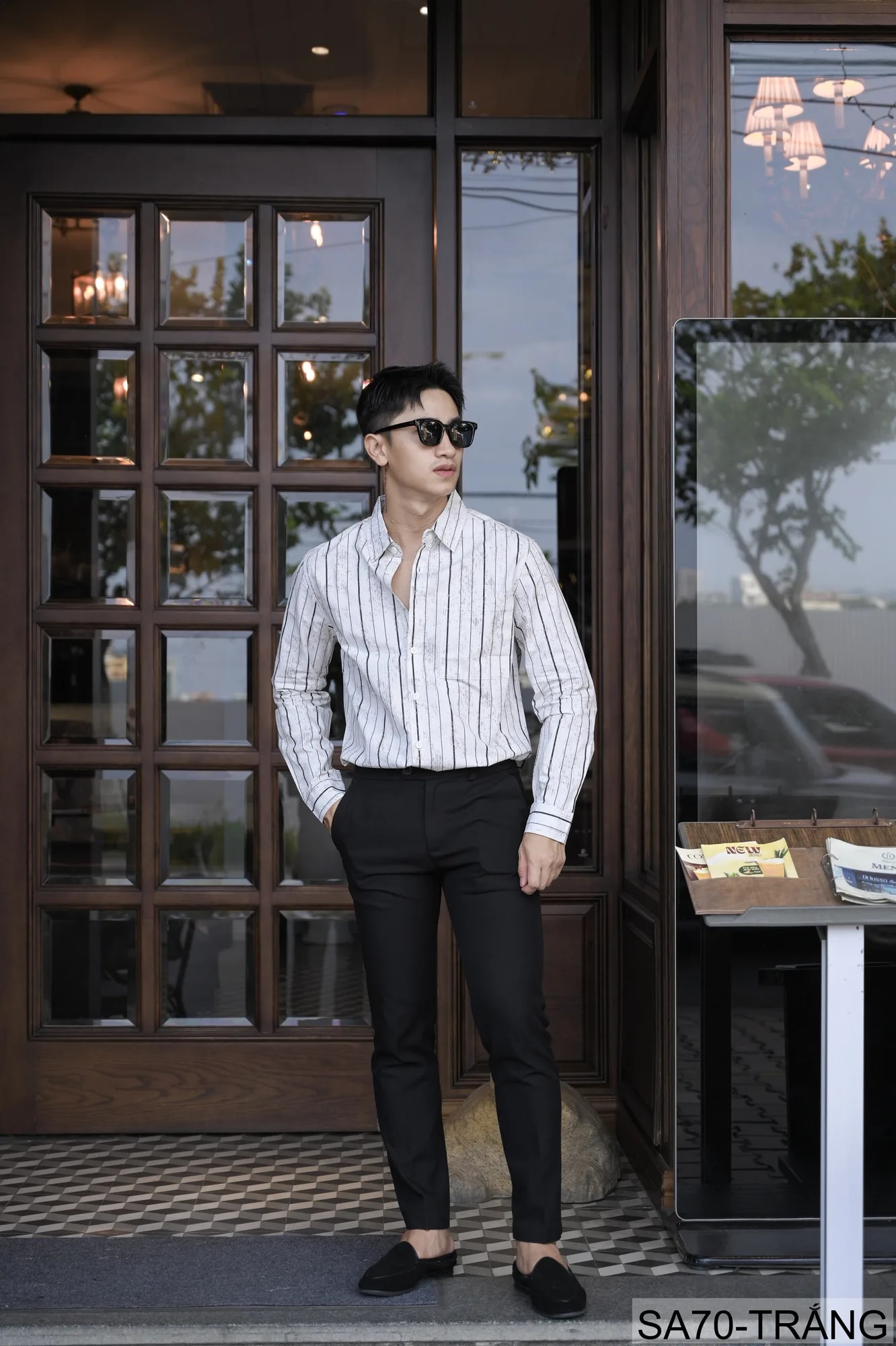 SA70 - Áo sơ mi nam kẻ sọc phong cách Nhật Bản, chất cotton mềm, dáng rộng thoải mái - ảnh 7