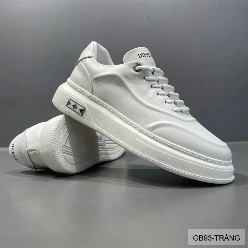 GB93 - Giày thể thao nam trắng đế dày phong cách retro, chất liệu da bò mềm mại - ảnh 9