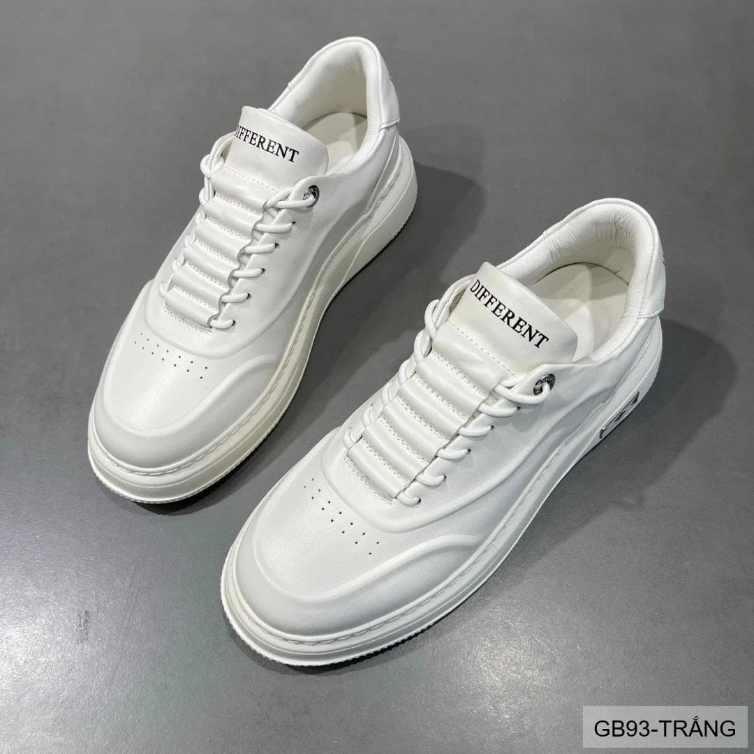GB93 - Giày thể thao nam trắng đế dày phong cách retro, chất liệu da bò mềm mại - ảnh 5