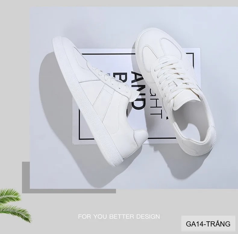 GA14 - Giày thể thao nam da bò thật kiểu mới 2026, phối màu trắng đen thời thượng - ảnh 5