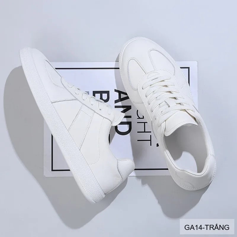 GA14 - Giày thể thao nam da bò thật kiểu mới 2026, phối màu trắng đen thời thượng - ảnh 3
