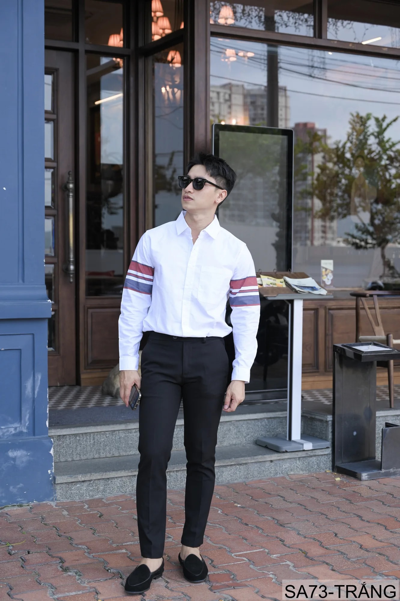 SA73 - Áo sơ mi nam dài tay in sọc tay phong cách Nhật Bản, chất cotton mềm mại, form rộng thoải mái - ảnh 7