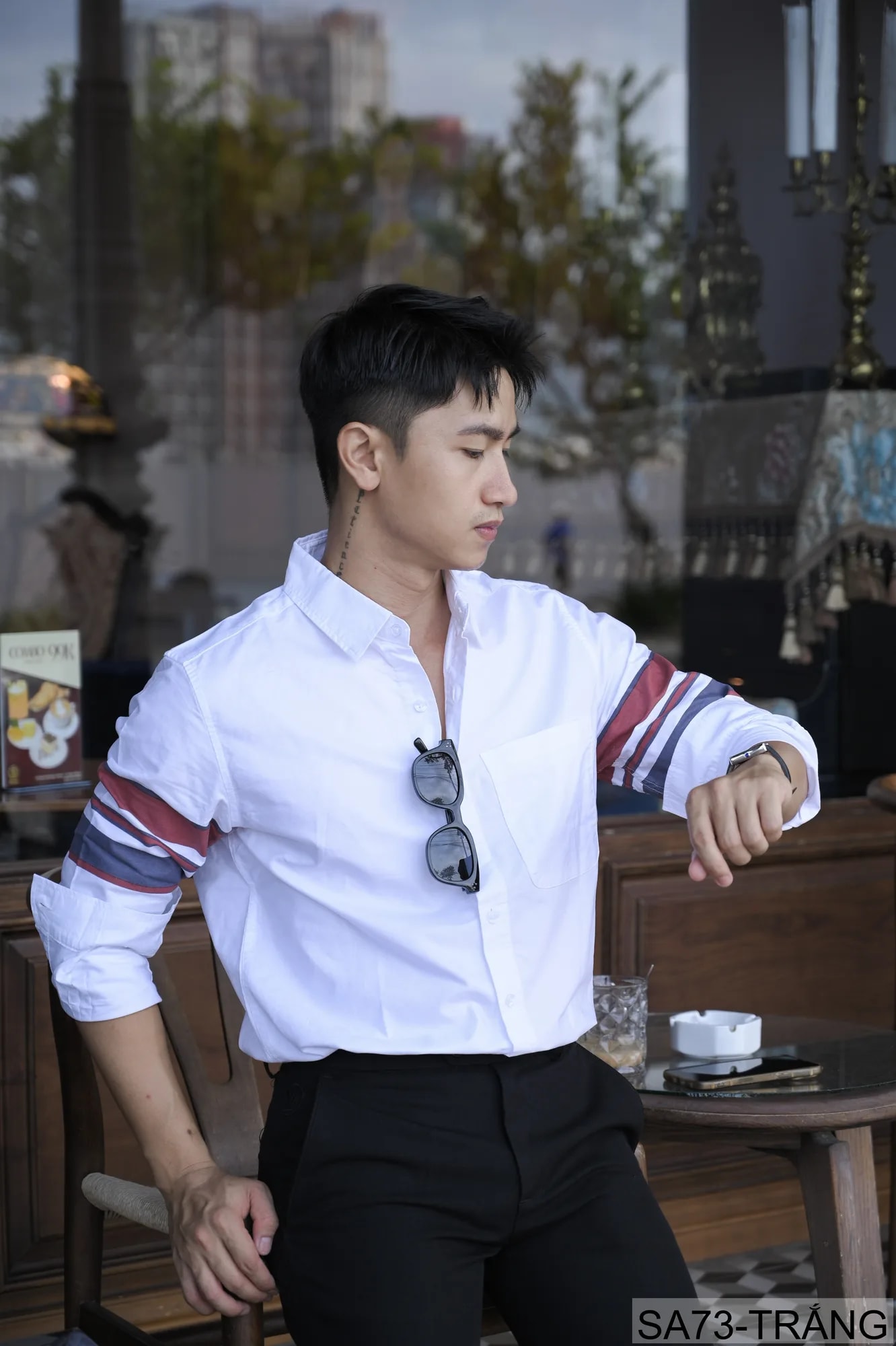SA73 - Áo sơ mi nam dài tay in sọc tay phong cách Nhật Bản, chất cotton mềm mại, form rộng thoải mái - ảnh 3