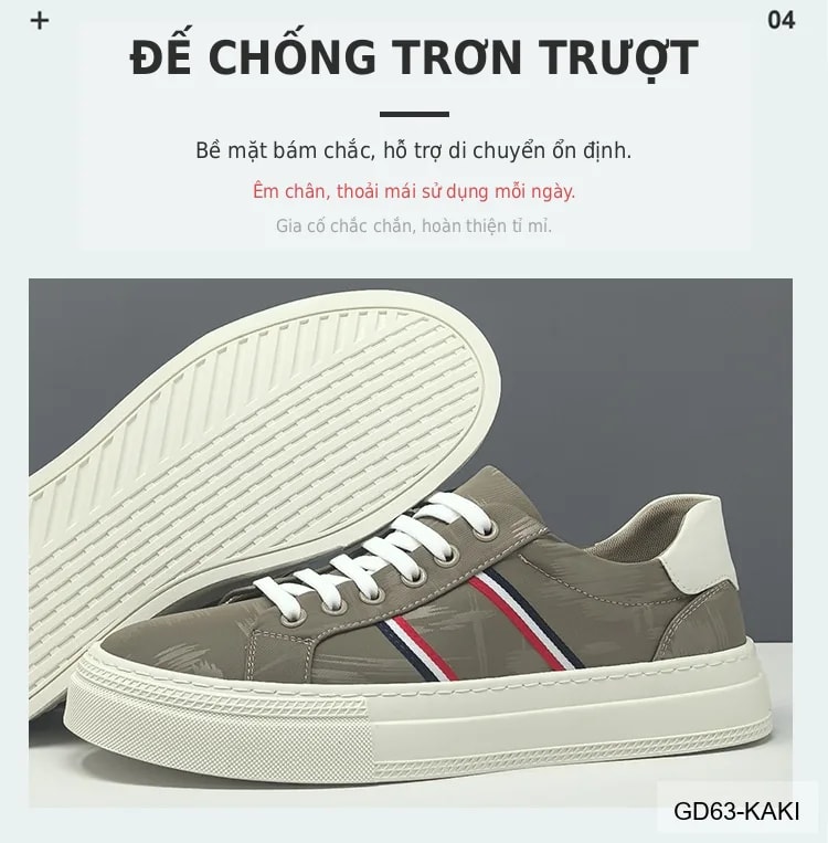 GD63 - Giày thể thao nam thoáng khí phong cách Hàn, phối màu nổi bật, đế cao su êm ái - ảnh 7