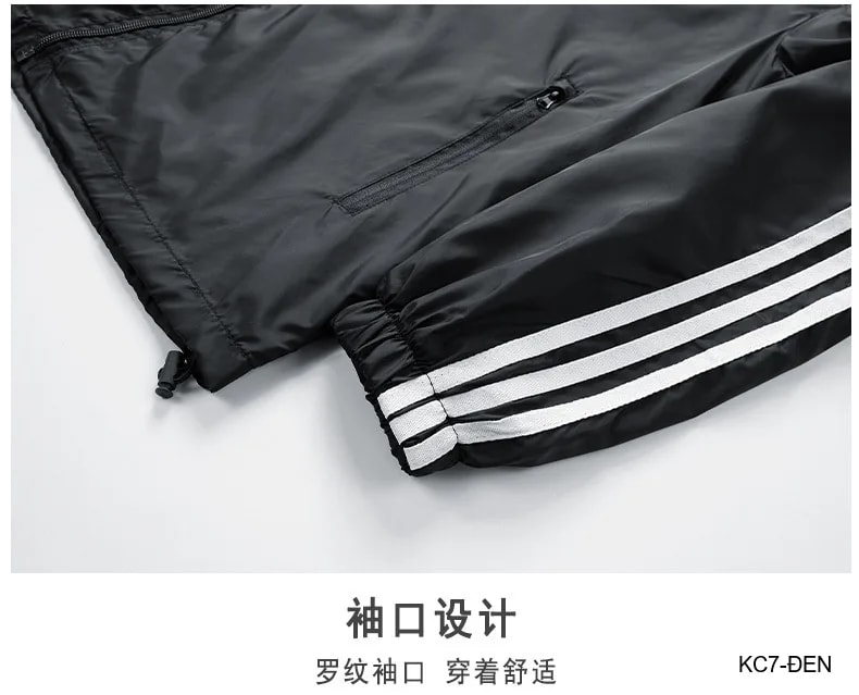 KC7 - Áo khoác nam thể thao oversize tay dài có mũ, chất liệu polyester thoáng mát, 3 màu xanh dương, đen, xanh đậm - ảnh 15