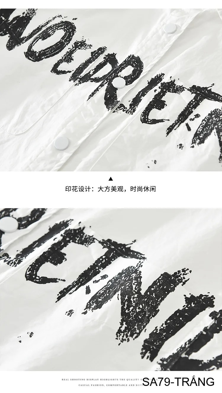 SA79 - Áo sơ mi nam tay dài phong cách streetwear in chữ nghệ thuật, chất cotton mềm mại, form rộng thoải mái - ảnh 6
