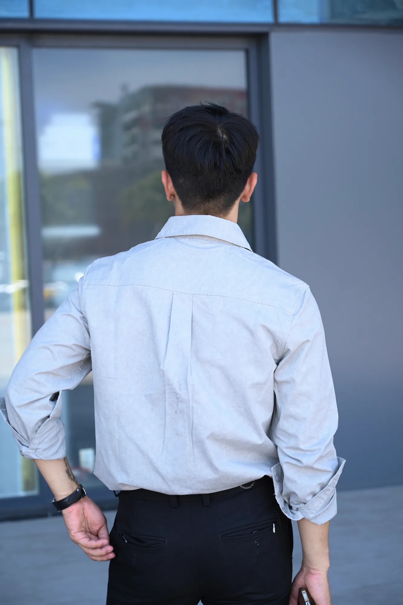 SA21 - Áo sơ mi nam dáng rộng phong cách Nhật Bản, cổ bẻ, tay dài, họa tiết chữ, chất cotton mềm mại - ảnh 6