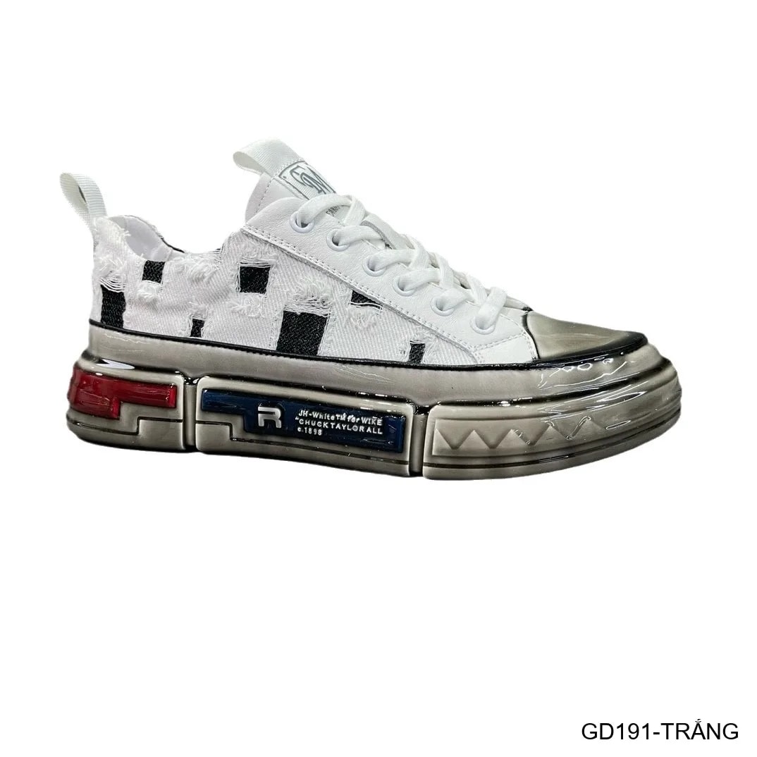 GD191 - Giày nam thời trang đế dày phong cách dad shoes, da thật, phối màu trắng đen - ảnh 4
