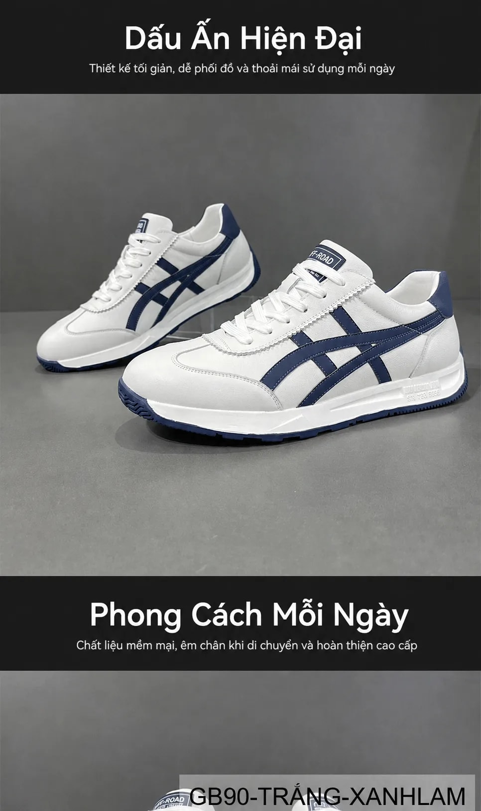 GB90 - Giày da nam phong cách Hàn Quốc, phối màu thời thượng, đế bằng êm ái - ảnh 5