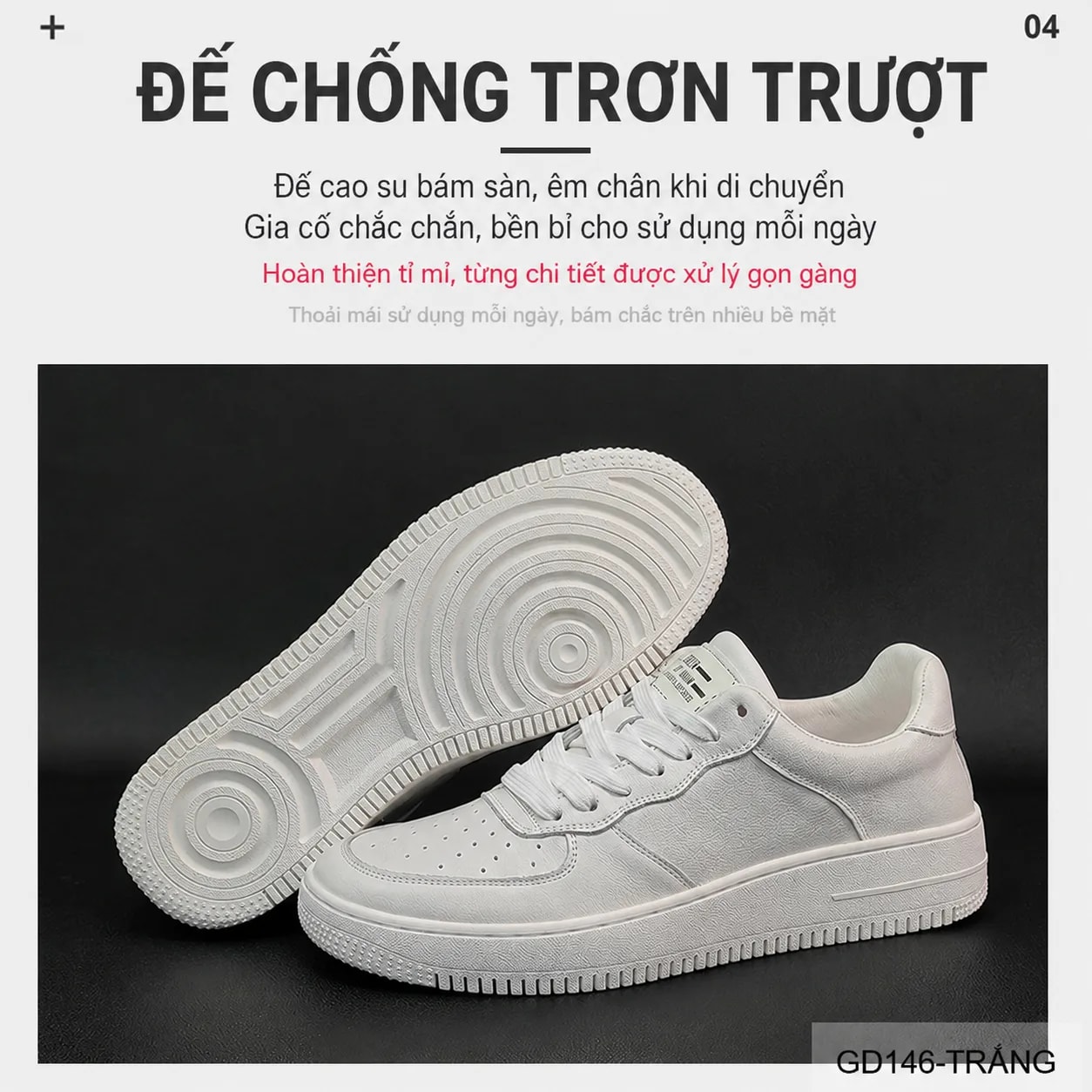 GD146 - Giày nam trắng da thật đế bằng phong cách thời trang châu Âu - ảnh 13
