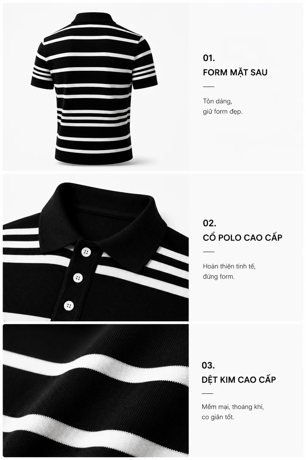 PA9 - Áo Polo Nam Kẻ Sọc Mùa Hè, Chất Liệu Mỏng Thoáng Khí, Form Ôm Sát, Phong Cách Công Sở Casual - ảnh 2