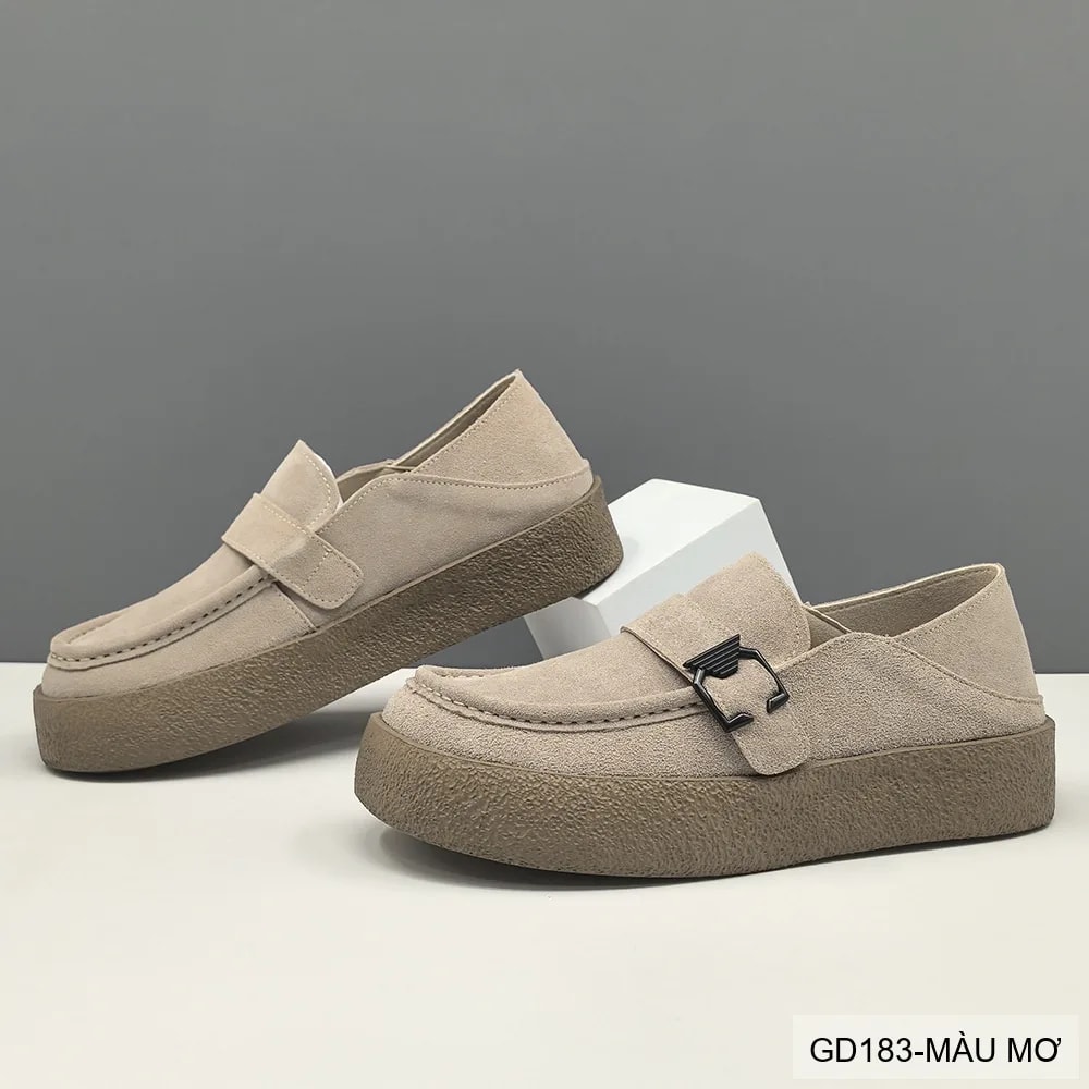 GD183 - Giày Nam Đế Dày Phong Cách Retro Màu Mơ & Nâu - ảnh 4