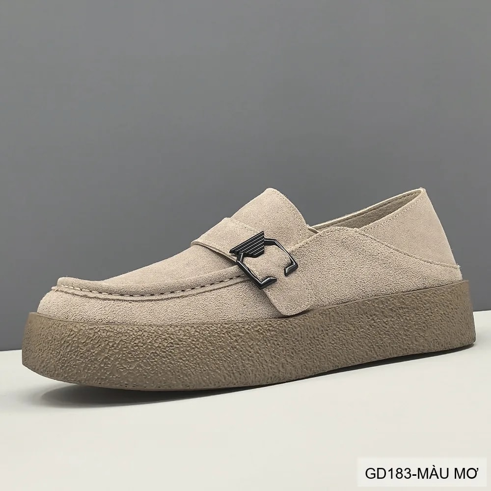 GD183 - Giày Nam Đế Dày Phong Cách Retro Màu Mơ & Nâu - ảnh 3